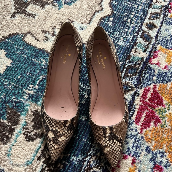 Kate Spade Melanie Snake Skin Kitten Heel - Picture 2 of 4
